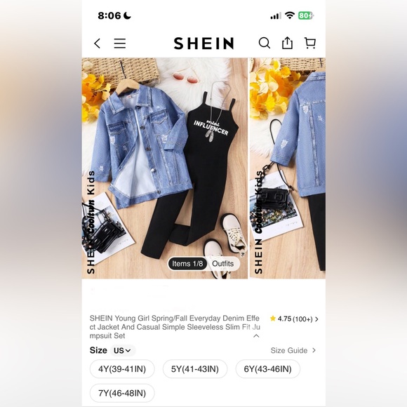 BNIB YOUTH GIRLS 2 pc TANK MINI INFLUENCER JUMP SUIT WITH LONG DENIM JACKET 6 Y - Picture 15 of 15